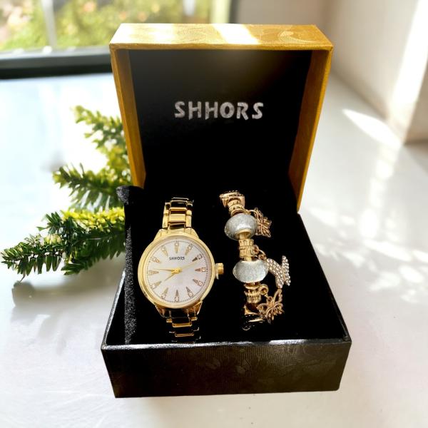 Conjunto de reloj para dama marca SHHORS y pulcera modelo ETD4