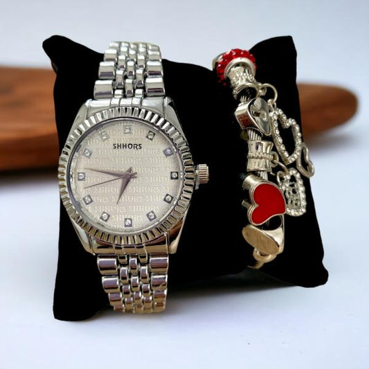 Conjunto de reloj para dama marca SHHORS y pulcera modelo ETD10