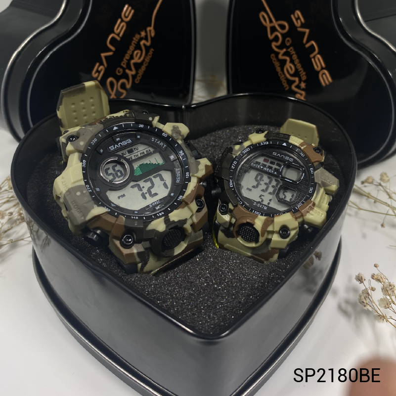 Reloj para dama y caballero en estuche de corazón marca SANSE modelo SP2180